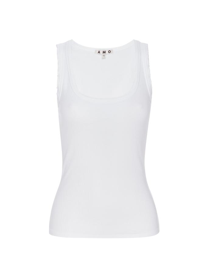 A M O Angel Rib Tank  White For Sale