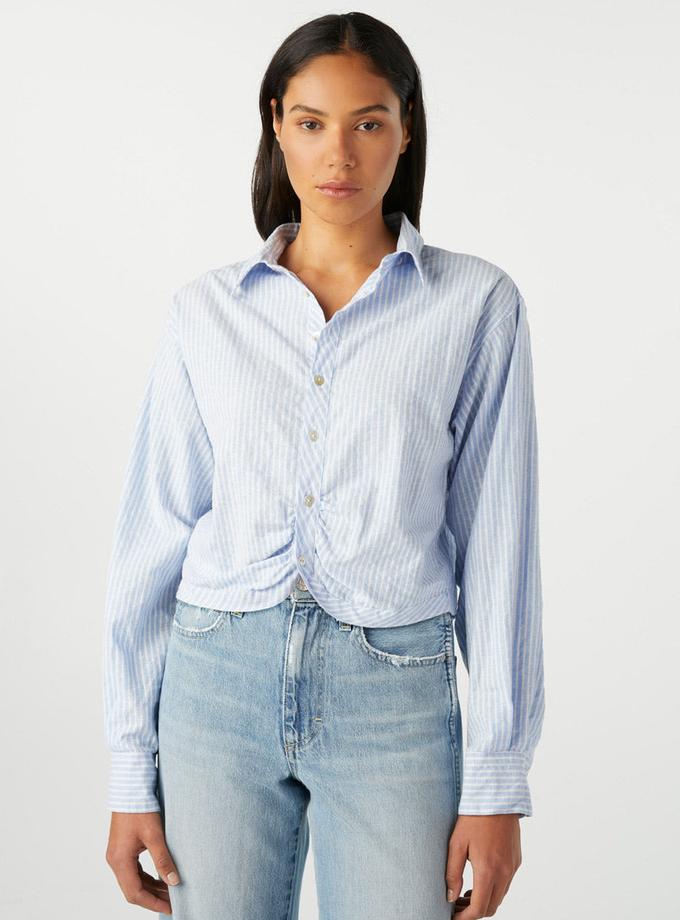 A M O Anna Mae Shirt  Sky Blue Free shipping