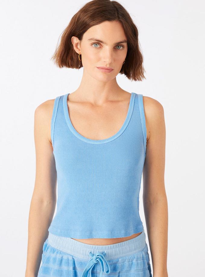 A M O Crop Rib Tank  Tranquil For Sale