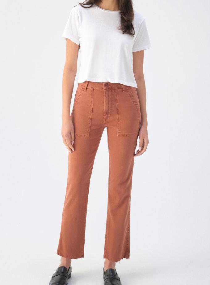 A M O Easy Army Trouser  Terracotta Best Seller