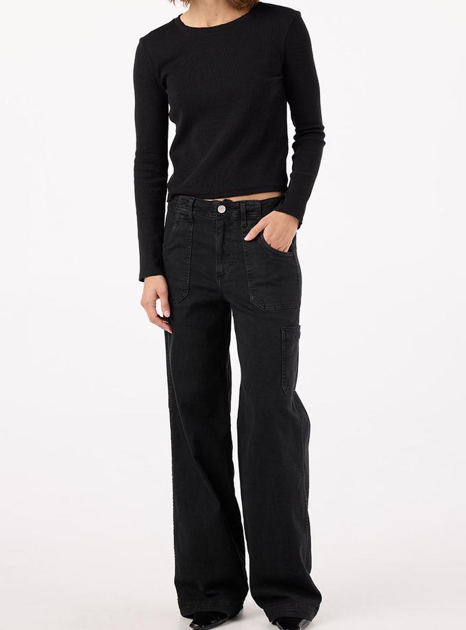 A M O Evelin Utility Pant  Vintage Black Best Seller