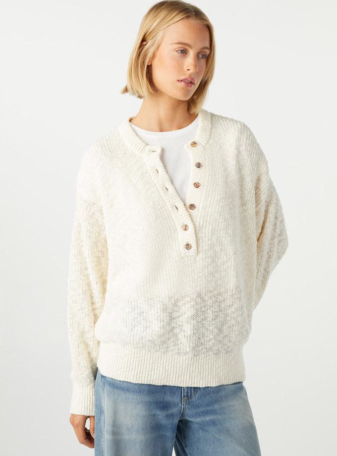 A M O Gertrude Sweater  Bone Best Price