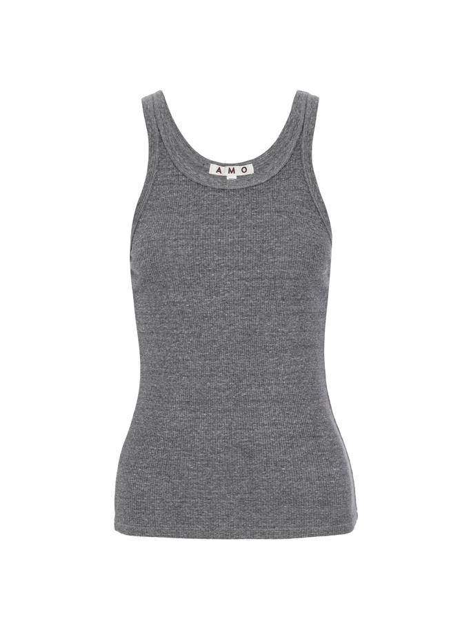 A M O Long Rib Tank  Heather Grey On Sale