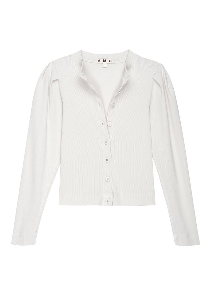 A M O Puff Sleeve Cardigan  Off White Best Buy