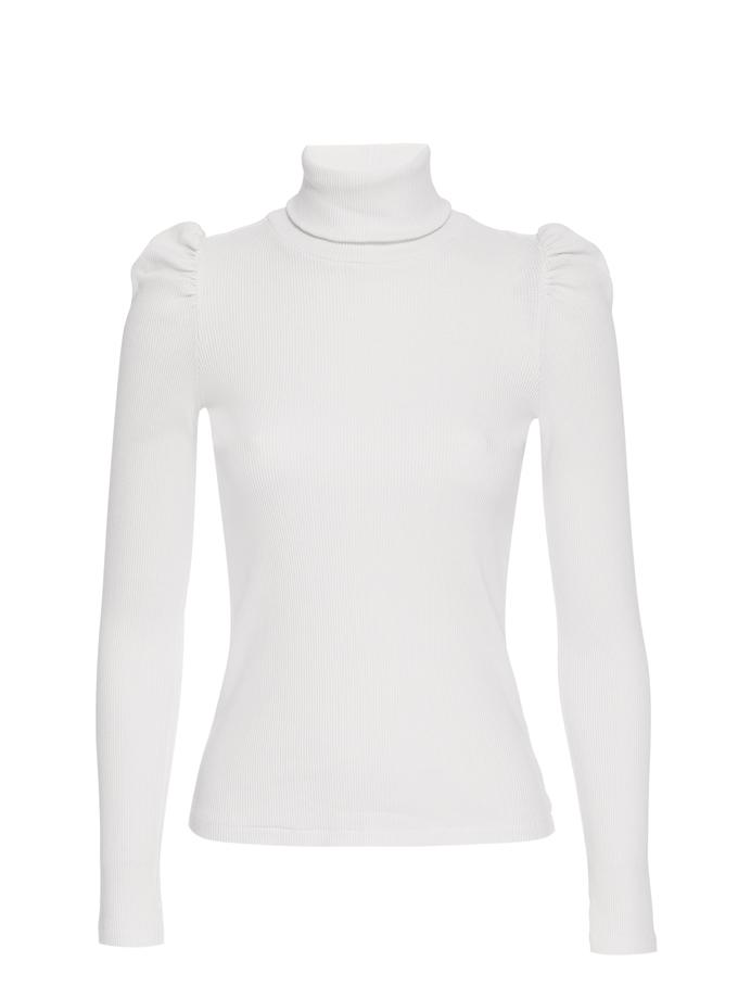 A M O Puff Sleeve Turtleneck  Vintage White Best Buy