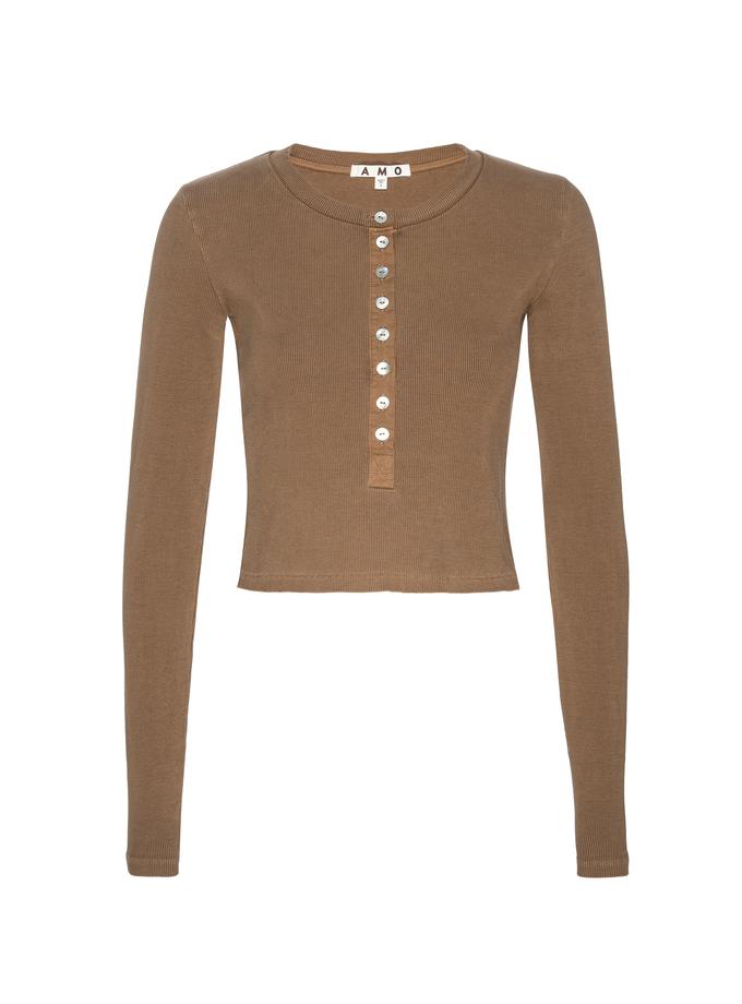 A M O Sassy Henley  Walnut Best Seller