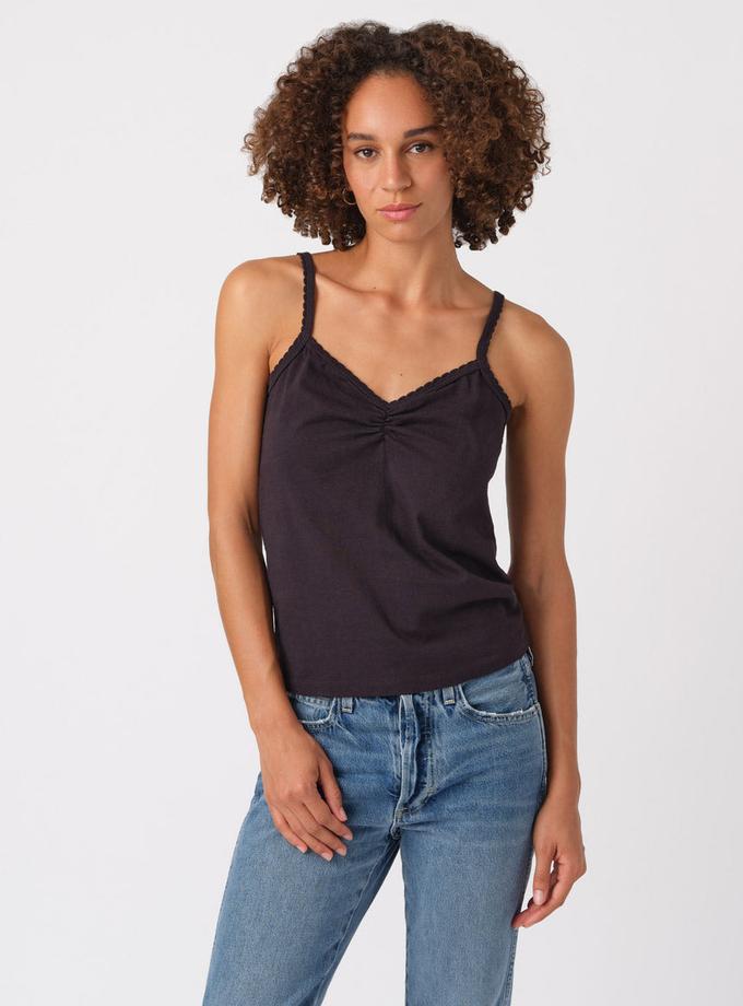 A M O Scallop Knit Cami  Vintage Black On Sale