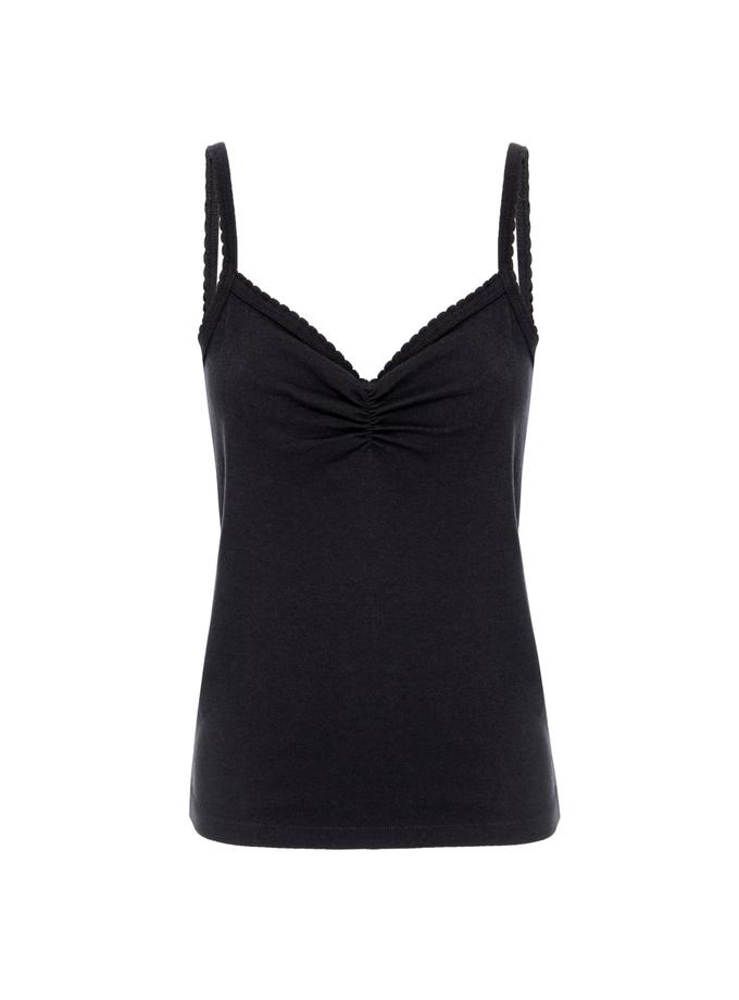 A M O Scallop Knit Cami  Vintage Black On Sale