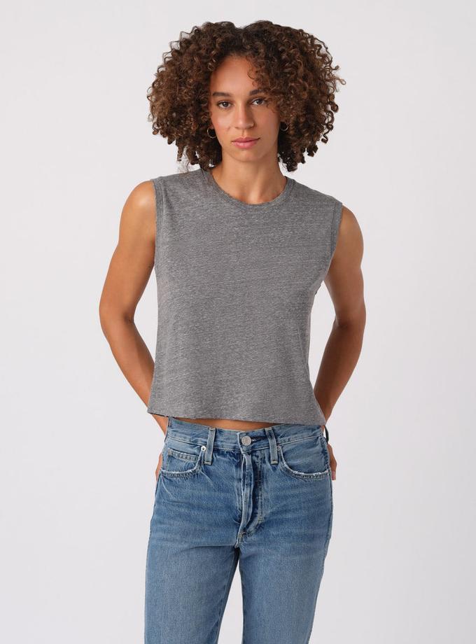 A M O Sleeveless Babe Tee  Heather Grey Best Price