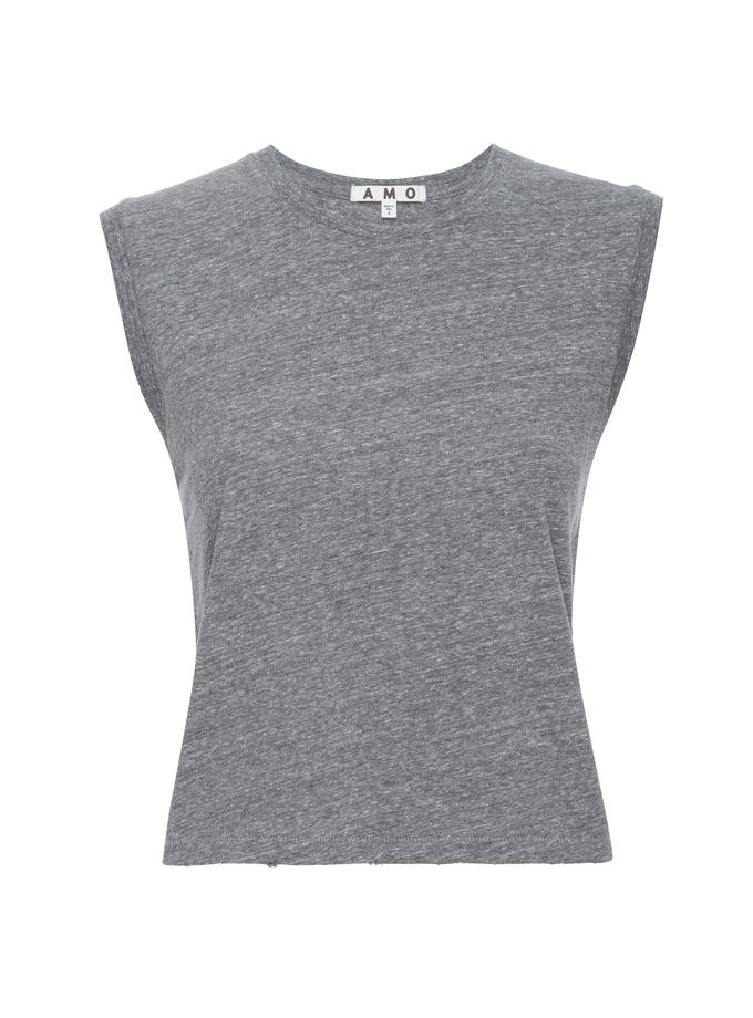 A M O Sleeveless Babe Tee  Heather Grey Best Price