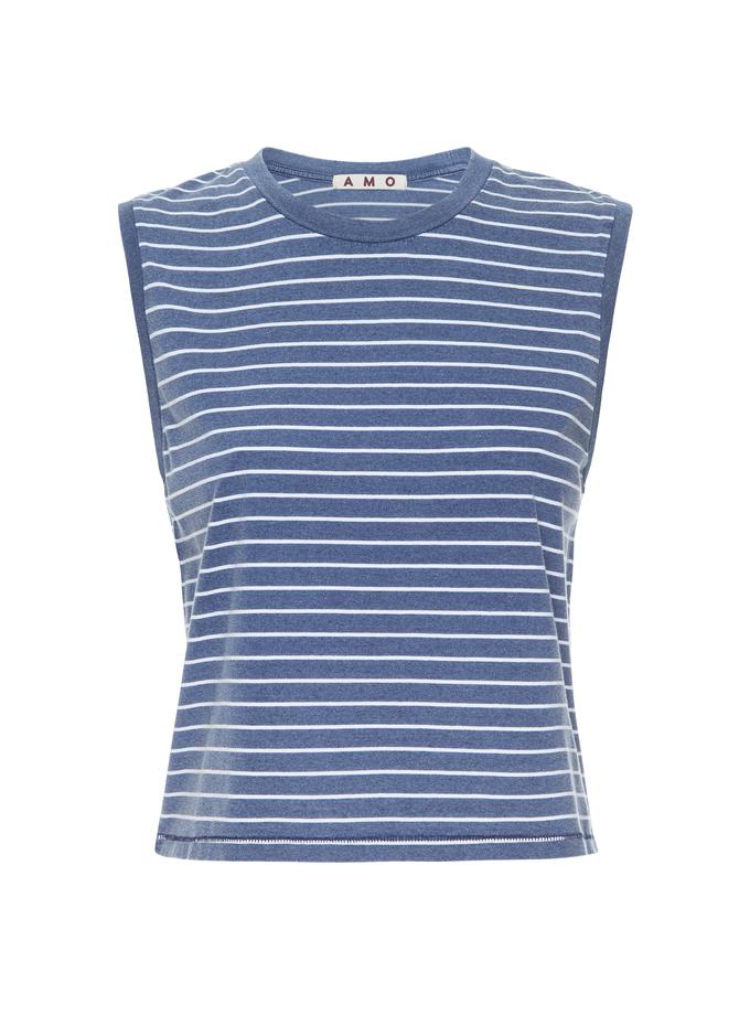 A M O Sleeveless Babe Tee  Indigo/White Best Buy