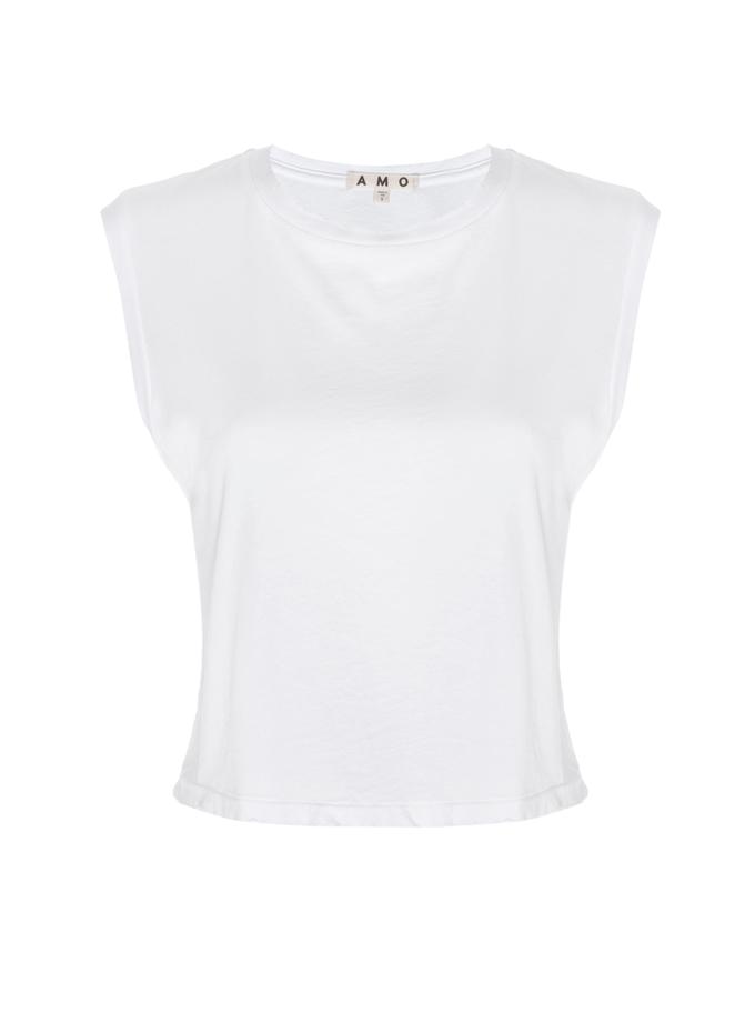 A M O Sleeveless Babe Tee  White Same Day Delivery