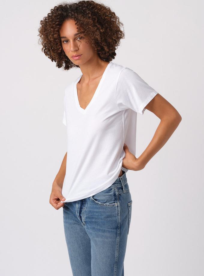 A M O V-Neck Tee  White Free shipping