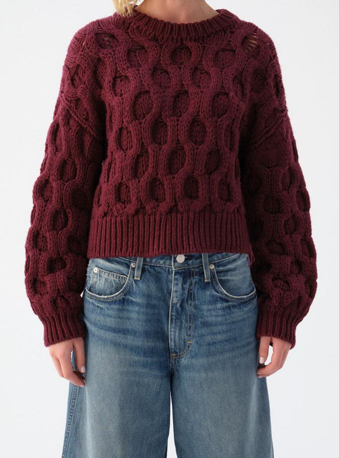 A M O Vicki Sweater  Merlot Best Seller