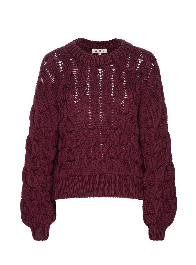 A M O Vicki Sweater  Merlot Best Seller